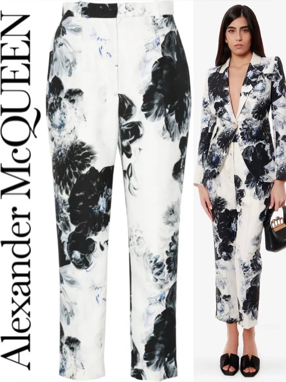 Alexander McQueen X-ray Flower Satin Pant
